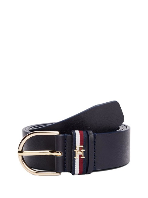 TOMMY HILFIGER ESSENTIAL EFFORTLESS CORP Leather belt space blue corp - Belts