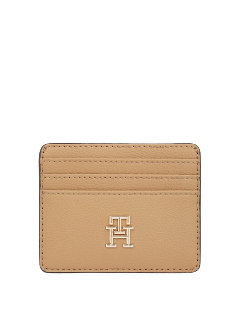 TOMMY HILFIGER TH SOFT LOGOTAPE Flat card holder safari canvas - Women’s Wallets