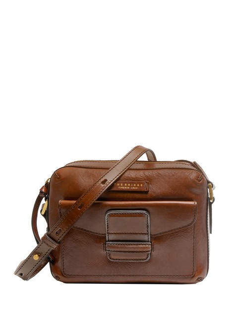 THE BRIDGE CORTONA Leather camera case bag BROWN - Women’s Bags