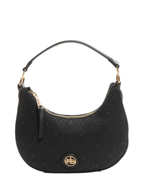 ROCCOBAROCCO FRIDA Hobo bag in jacquard fabric black - Women’s Bags