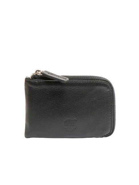TIMBERLAND BASIC Leather key pouch with zip black - Key holders