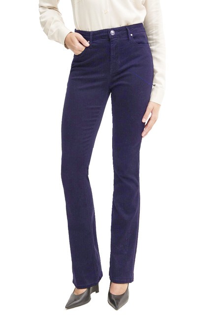 GUESS SEXY FLARE Stretch velvet effect trousers blue suit - Women's Pants