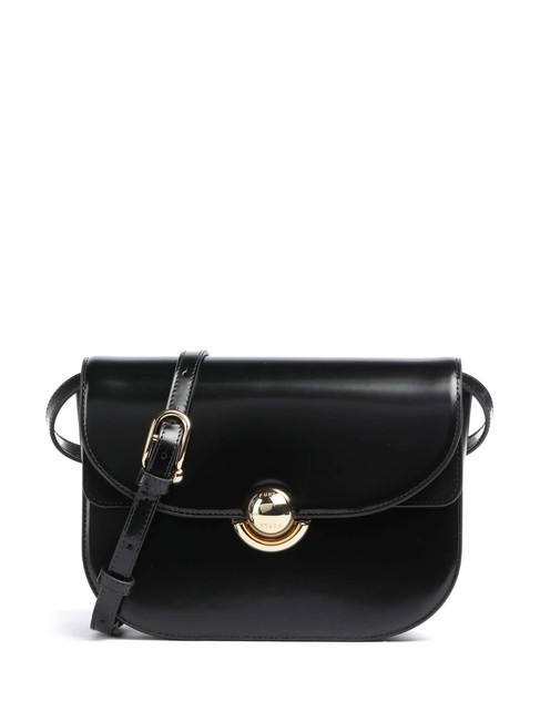 FURLA SFERA Leather shoulder bag with flap Black - Women’s Bags