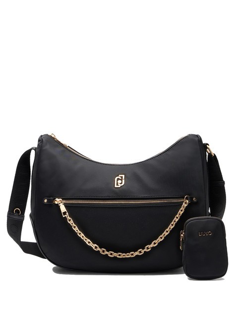 LIUJO ACHALA Nylon shoulder bag with pouch BLACK - Women’s Bags