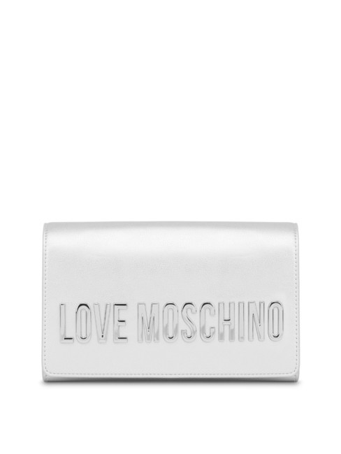 LOVE MOSCHINO BOLD LOVE Clutch with chain shoulder strap silver - Women’s Bags