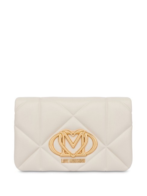 LOVE MOSCHINO GEOMETRIC Clutch with chain shoulder strap ivory - Women’s Bags