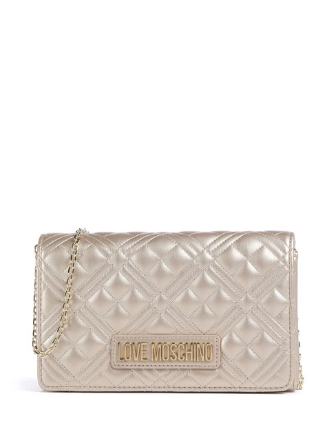 LOVE MOSCHINO QUILTED Clutch with chain shoulder strap gold - Women’s Bags