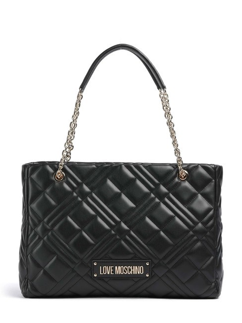 LOVE MOSCHINO QUILTED Chain Handle Shopping Bag Black - Women’s Bags