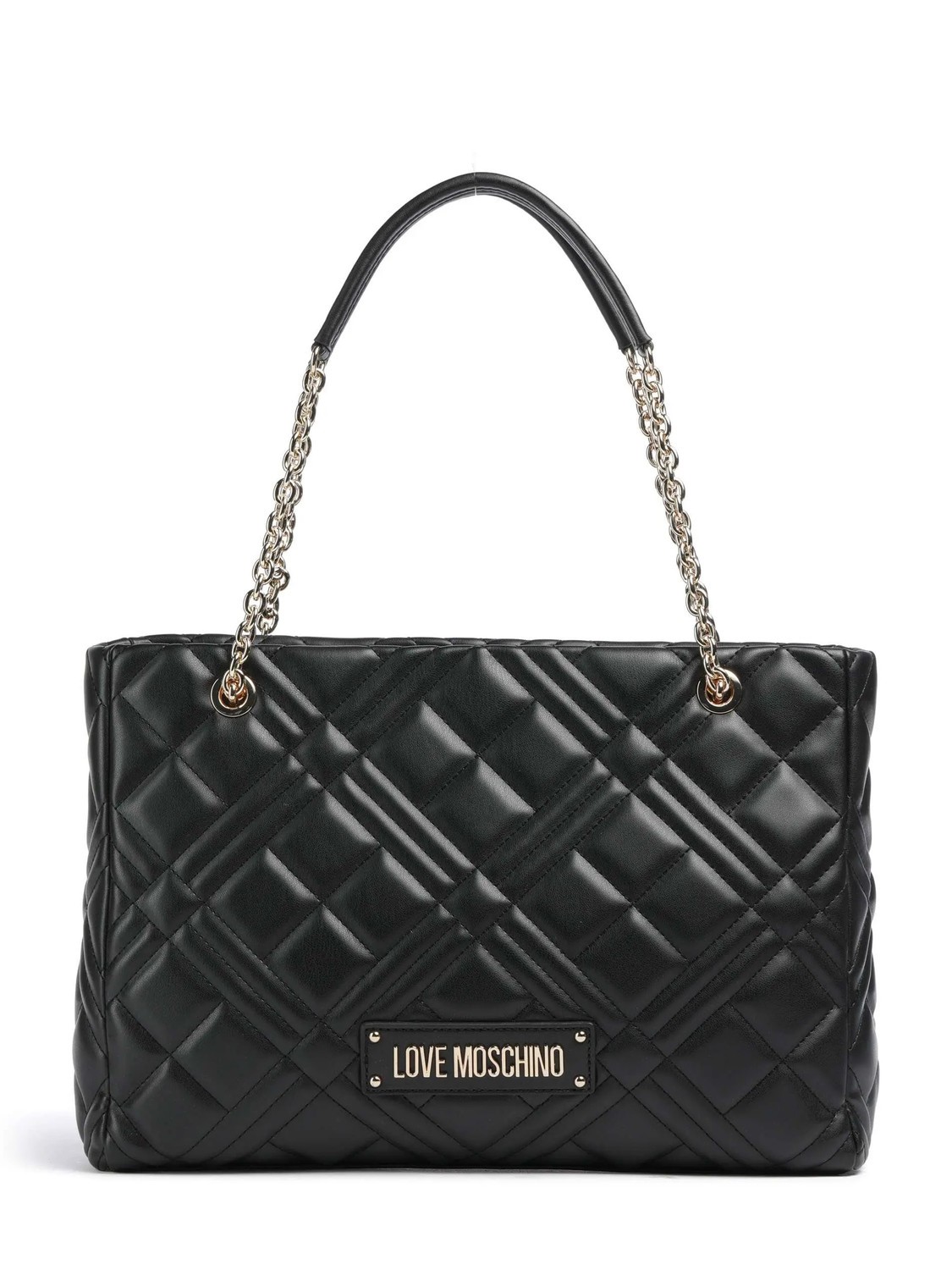 Love Moschino Quilted Chain Handle Shopping Bag Black Buy At Outlet Prices