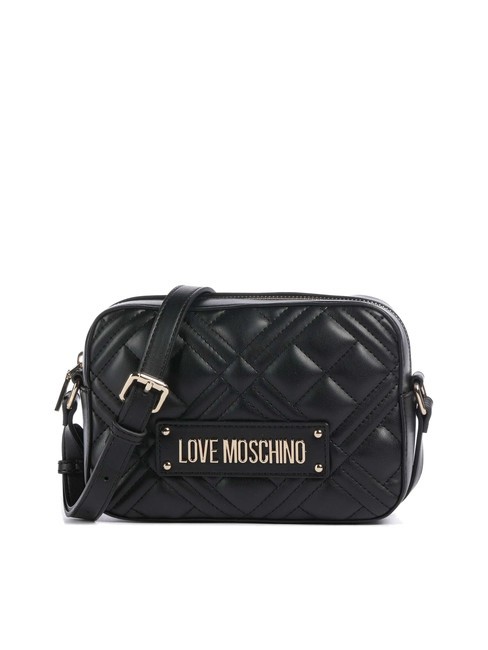 LOVE MOSCHINO QUILTED Camera case bag with shoulder strap Black - Women’s Bags
