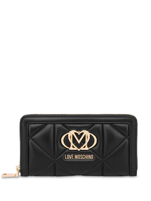LOVE MOSCHINO GEOMETRIC Large zip around wallet Black - Women’s Wallets