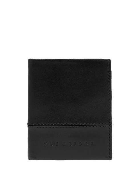 THE BRIDGE DAMIANO Leather Card Holder Wallet black / dark matte ruthenium - Men’s Wallets
