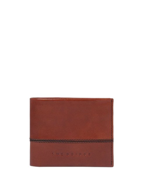 THE BRIDGE DAMIANO  Leather wallet Brown / Ruthenium - Men’s Wallets