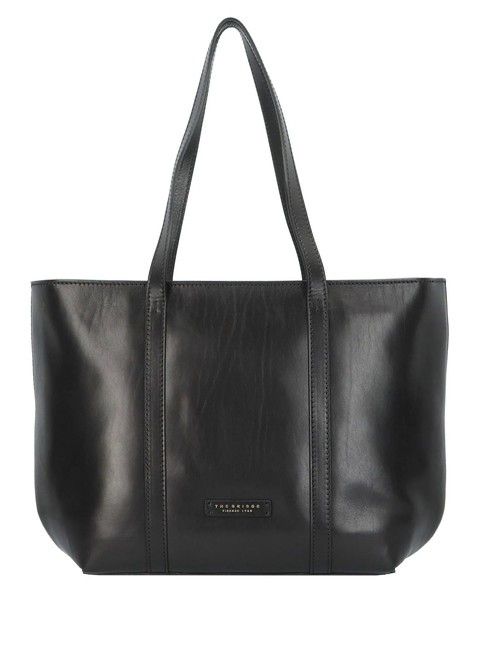 THE BRIDGE VITTORIA Leather shopping bag Black Gold - Women’s Bags