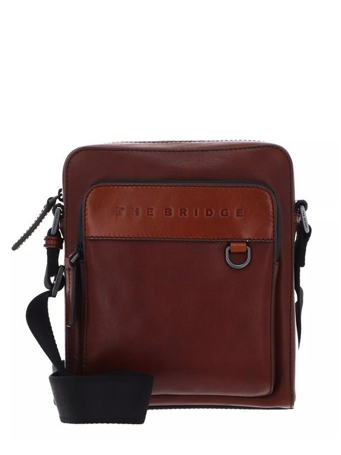 THE BRIDGE DAMIANO  Leather bag Brown / Ruthenium - Over-the-shoulder Bags for Men