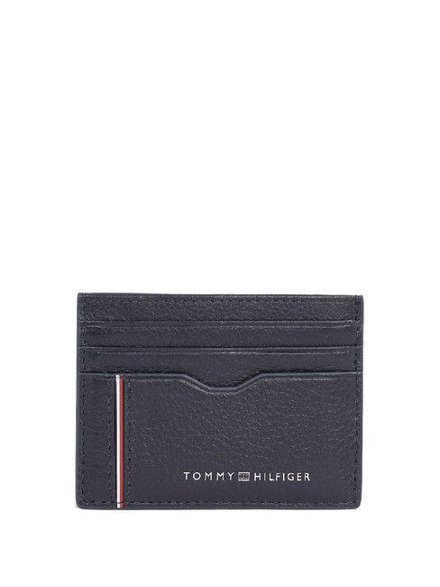 TOMMY HILFIGER TH CORP Flat leather card holder space blue - Men’s Wallets