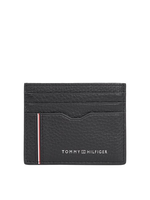 TOMMY HILFIGER TH CORP Flat leather card holder black - Men’s Wallets