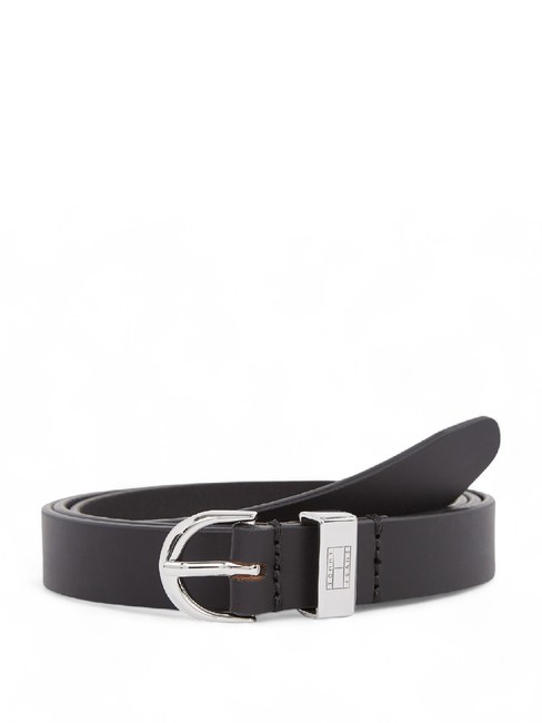 TOMMY HILFIGER TOMMY JEANS Heritage Oval Leather belt black - Belts