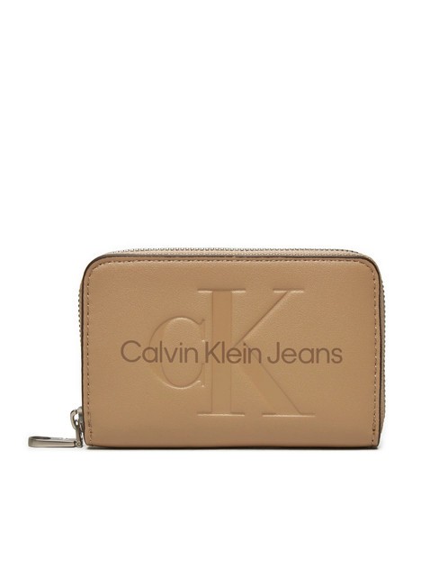 CALVIN KLEIN SCULPTED Zip around wallet crockery - Women’s Wallets