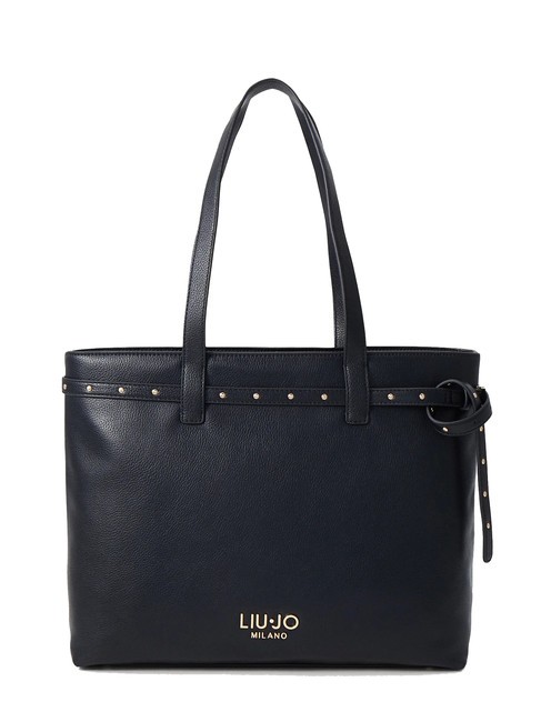 LIUJO EVRIM Shopping bag with studs BLACK - Women’s Bags