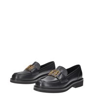 GUESS SHUTTLE  Leather moccasins BLACK - Women’s shoes - 1