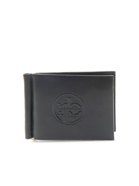 ROCCOBAROCCO ROUND Leather wallet with clip blue - Men’s Wallets
