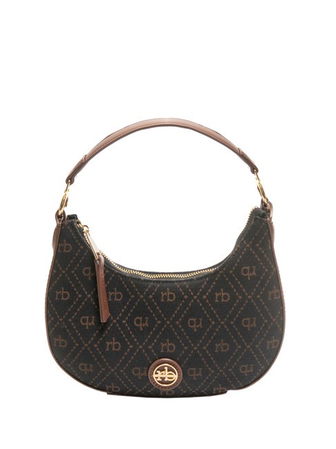 ROCCOBAROCCO FRIDA Hobo bag in jacquard fabric chocolate - Women’s Bags