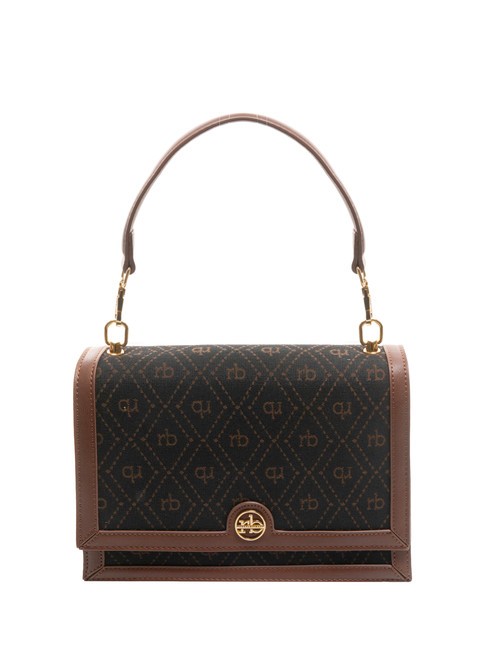 ROCCOBAROCCO FRIDA Jacquard fabric briefcase bag chocolate - Women’s Bags