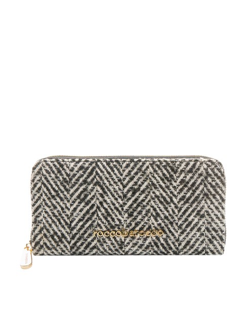 ROCCOBAROCCO ADELE Large zip around wallet black wool - Women’s Wallets