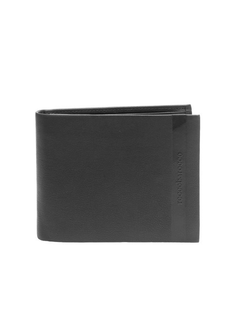 ROCCOBAROCCO STRIPE Leather wallet with flap black - Men’s Wallets