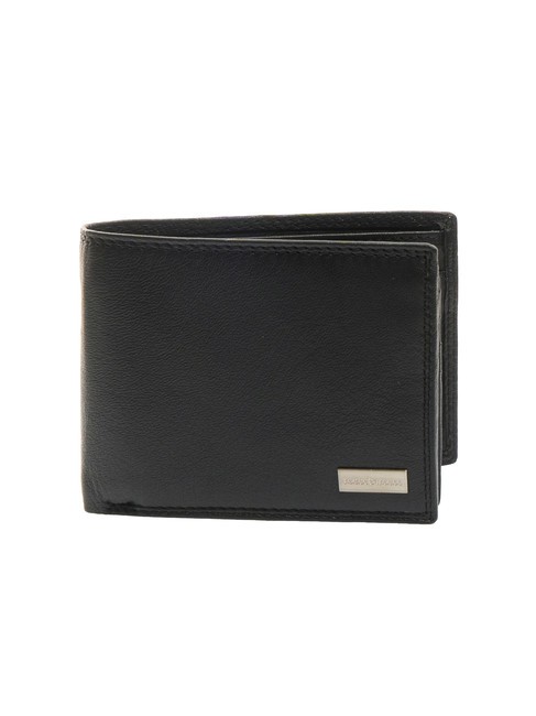 ROCCOBAROCCO ALEX Leather wallet flap and coins black - Men’s Wallets