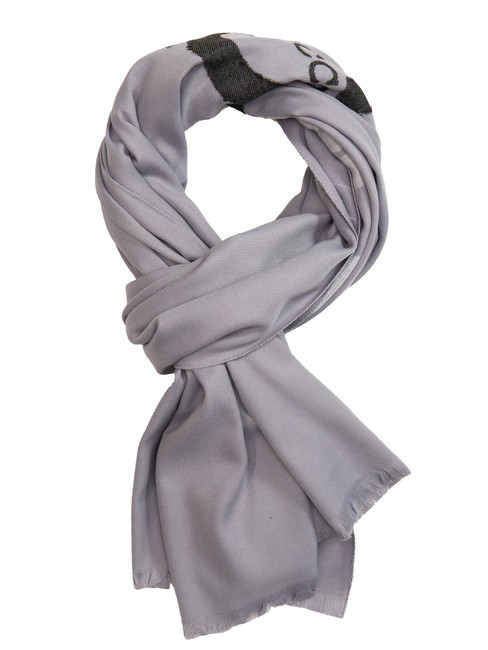 ROCCOBAROCCO RB Scarf with all-over logo grey - Scarves