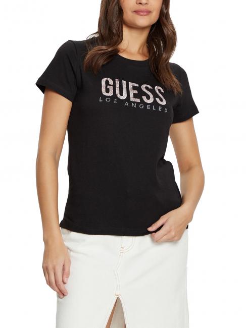 GUESS SS CN PYTHON Cotton T-Shirt jetbla - T-shirt