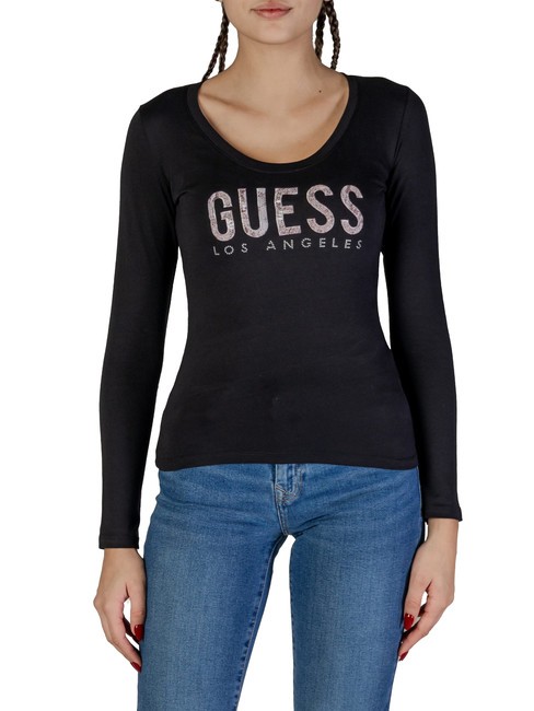 GUESS PYTHON Cotton T-Shirt jetbla - T-shirt