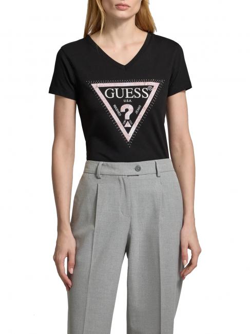 GUESS SS VN PYTHON TRIANGLE Short-sleeved T-shirt jetbla - T-shirt