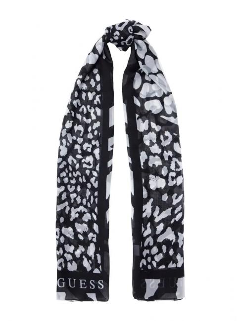 GUESS ANIMALIER All-over print scarf BLACK - Scarves