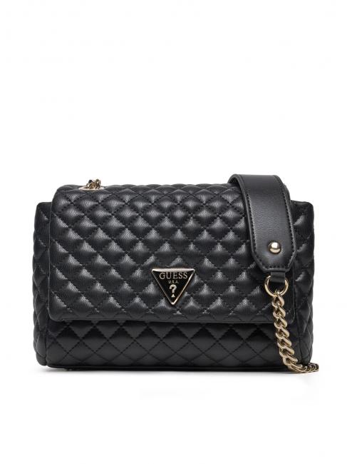 GUESS ECO RIANEE Quilted Convertible Bag BLACK - Women’s Bags