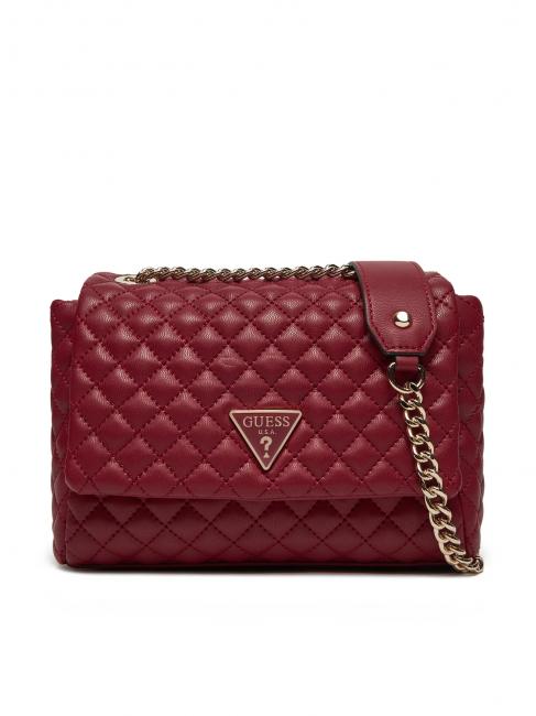GUESS ECO RIANEE Quilted Convertible Bag claret - Women’s Bags
