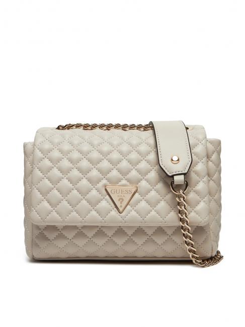 GUESS ECO RIANEE Quilted Convertible Bag STONE - Women’s Bags