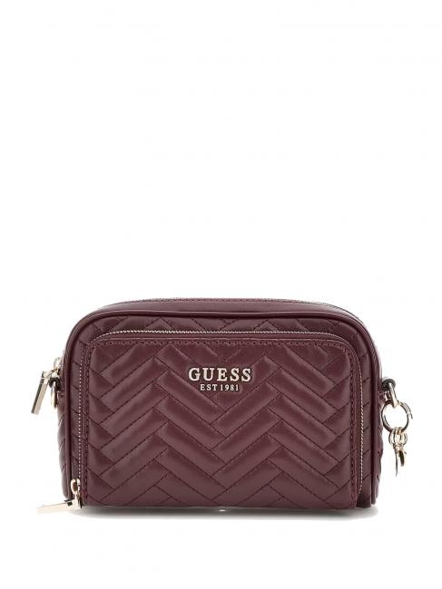 GUESS ANNING Quilted camera case bag aubergine - Women’s Bags
