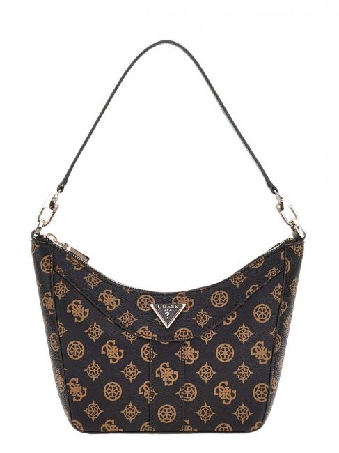 GUESS DORYS Peony all over logo shoulder bag vikky large roo tote bag mochalog - Women’s Bags