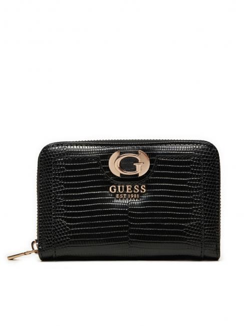GUESS ORLINA Lizard Medium Wallet BLACK - Women’s Wallets