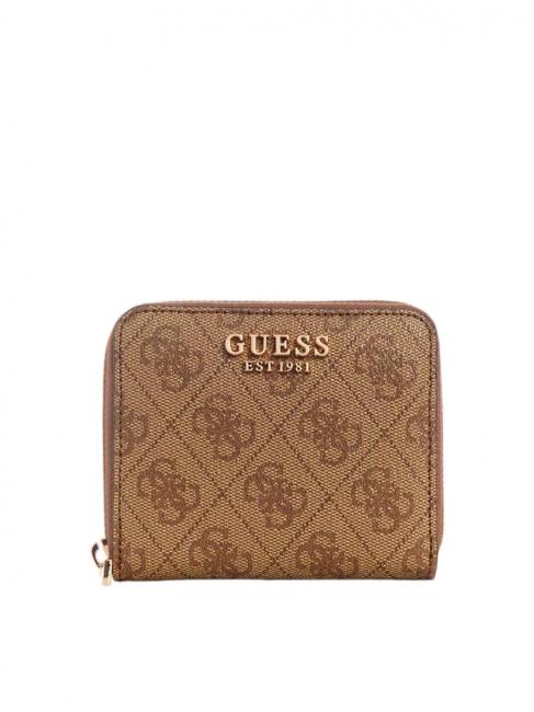 GUESS LAUREL 4G Mini Zip Around Wallet MILK LOGO - Women’s Wallets