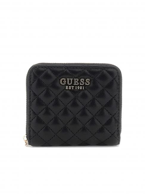 GUESS ECO RIANEE Small quilted wallet BLACK - Women’s Wallets