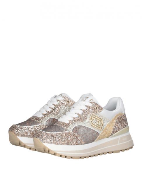 LIUJO MAXI WONDER 73 Full glitter platform sneakers glitter gold - Women’s shoes