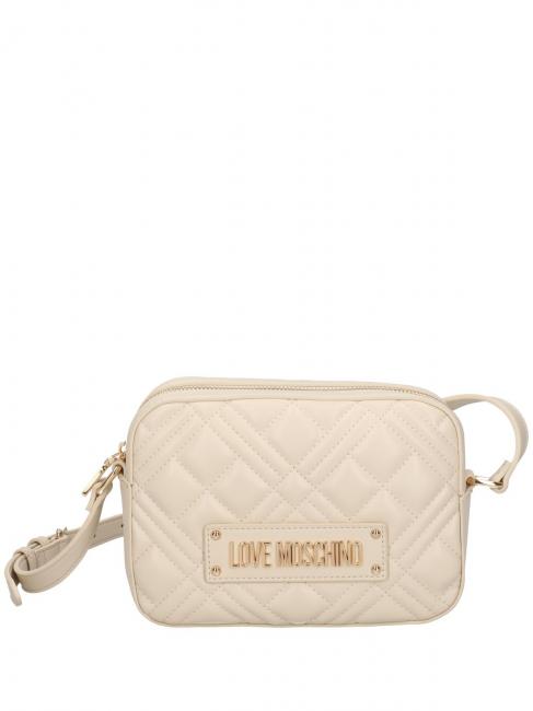 LOVE MOSCHINO QUILTED Camera case bag with shoulder strap ivory - Women’s Bags