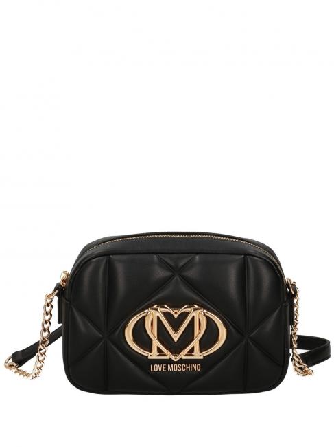 LOVE MOSCHINO GEOMETRIC QUILTED Mini Shoulder Bag Black - Women’s Bags