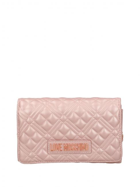 LOVE MOSCHINO QUILTED Clutch with chain shoulder strap powder - Women’s Bags