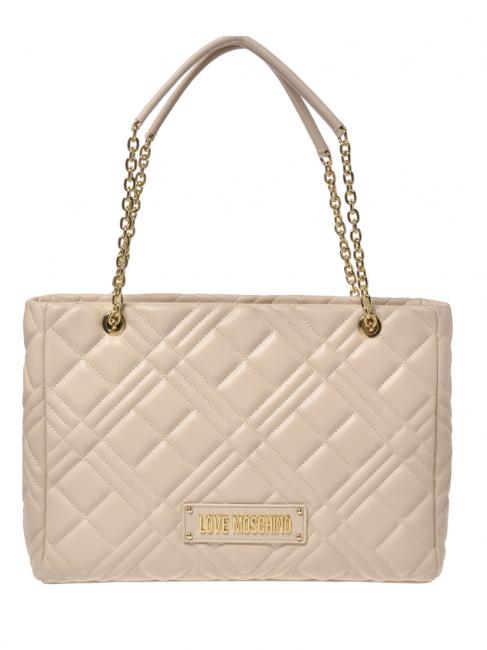 LOVE MOSCHINO QUILTED Chain Handle Shopping Bag ivory - Women’s Bags