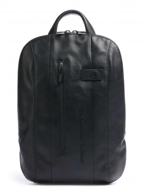 PIQUADRO URBAN 14" laptop backpack, in leather Black - Laptop backpacks